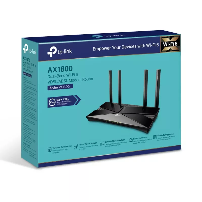 TP-Link Archer AX1800 dviejų juostų „Wi-Fi 6“ VDSL/ADSL maršrutizatorius-modemas