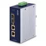 PLANET Industrinis medijos keitiklis 2x100/1000X SFP į 2x10/100/1000T 802.3bt PoE++