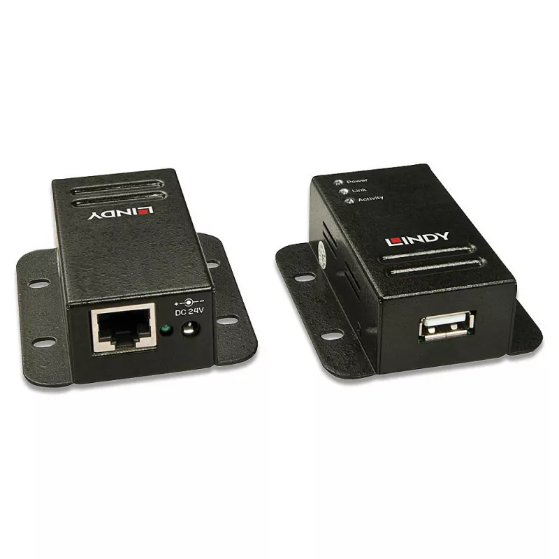 Lindy 50m USB 2.0 Cat.6 plėtiklis, tinklo siųstuvas ir imtuvas, 50 m, 480 Mbit/s, Cat5, Cat5e, Cat6, NS1021, juoda