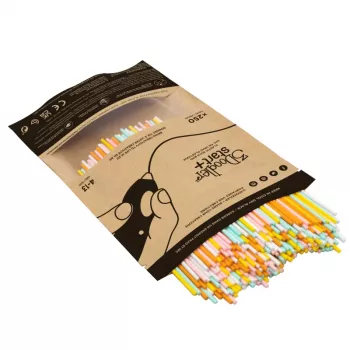 Filamentų papildymo rinkinys 3DOODLER Start Eco Plastic Fire and Ice — 250 vnt., 2,5 mm, kompostuojamas, Oranžinė/Turkio/Balta/Geltona