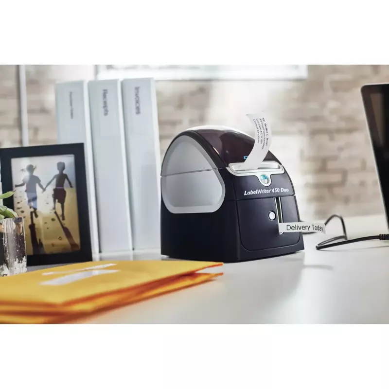 DYMO LabelWriter 450 Duo Lipdukų spausdintuvas | Tiesioginis terminis lipdukų spausdintuvas | Greitas lipdukų, brūkšninių kodų ir kt. spausdinimas | Spausdina tiek LW lipdukus, tiek D1 plastikinius lipdukus
