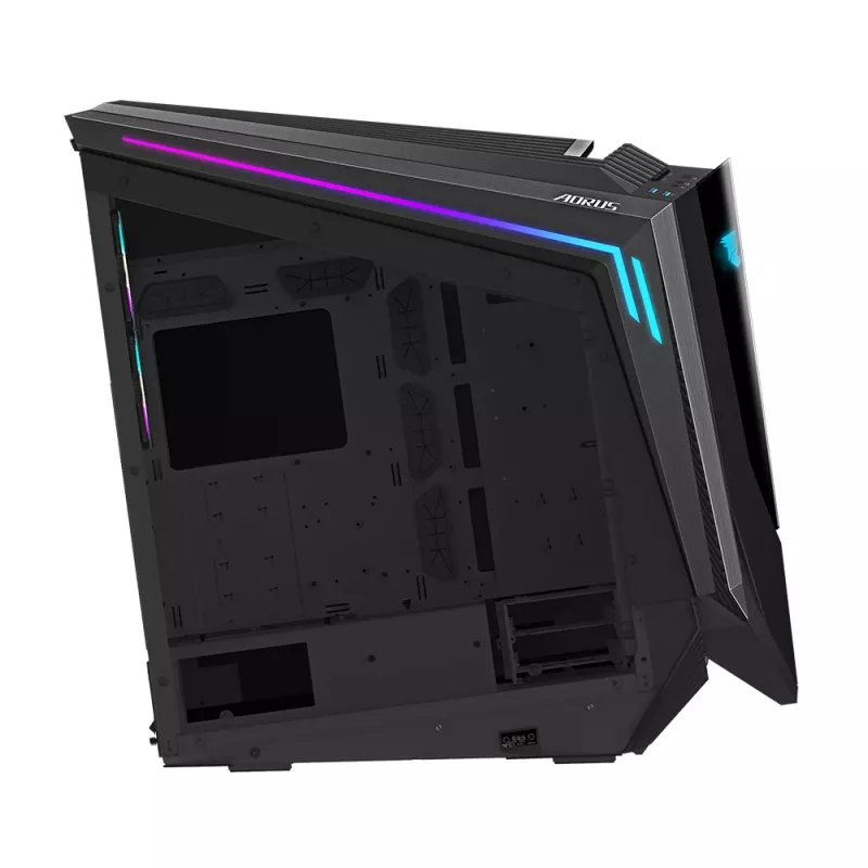 GIGABYTE AORUS C700 GLASS PC korpusas - Full Tower, palaiko iki E-ATX ir 420 mm radiatorius, iš anksto sumontuoti 5x 120 mm ventiliatoriai, USB 3.1 Type-C, RGB Fusion