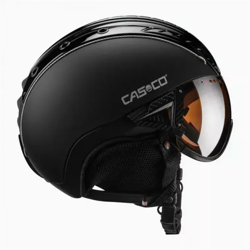 Slidinėjimo šalmas Casco SP-2 Carbonic Visor, dydis M (55–57 cm), juodas