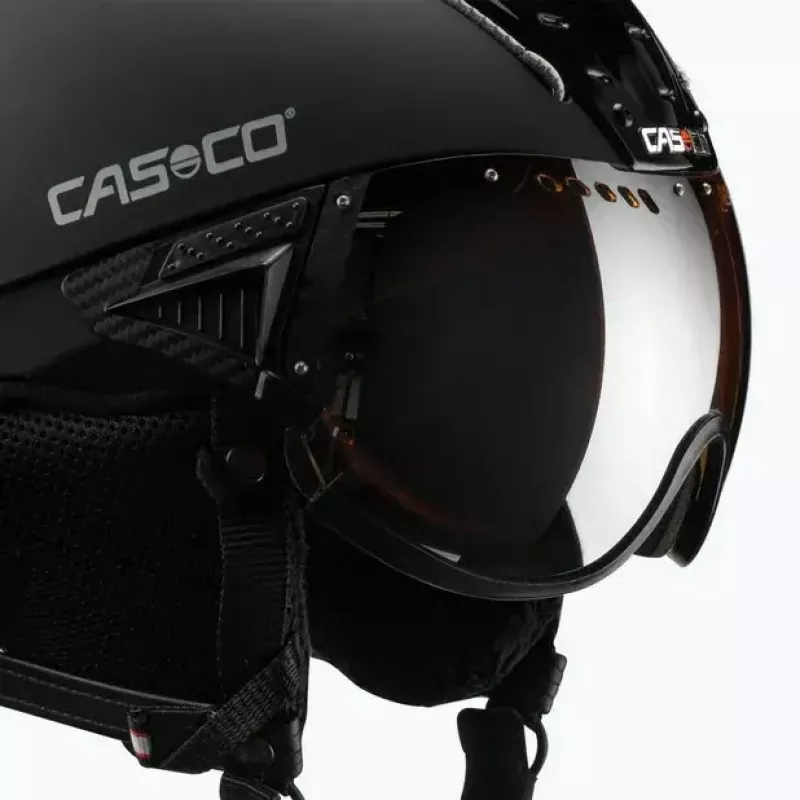 Slidinėjimo šalmas Casco SP-2 Carbonic Visor, dydis M (55–57 cm), juodas