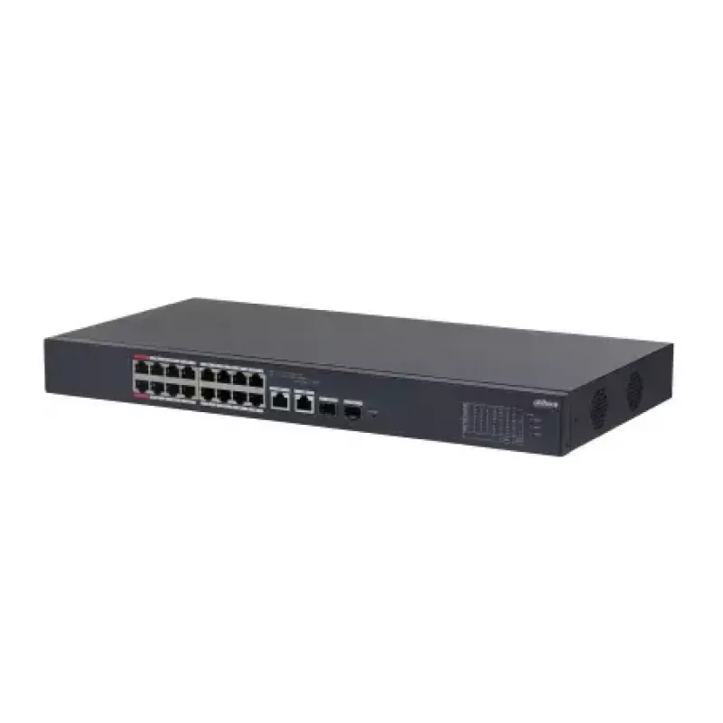 Dahua Technology DH-CS4218-16ET-190 tinklo komutatorius Valdomas L2 Gigabit Ethernet (10/100/1000) Maitinimas per Ethernet (PoE) Juoda