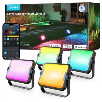 Išmanusis sodo apšvietimas Govee H8057 Wi‑Fi/Bluetooth, juoda, 148×68,9×72,4 mm, 11 kWh/1000 h
