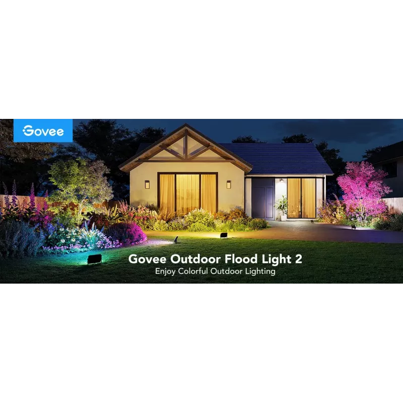 Išmanusis sodo apšvietimas Govee H8057 Wi‑Fi/Bluetooth, juoda, 148×68,9×72,4 mm, 11 kWh/1000 h