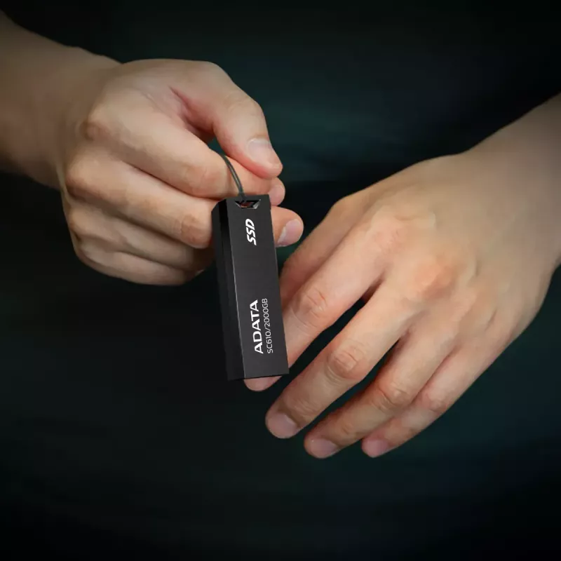 USB atmintukas ADATA SC610 1 TB, USB Type-A, USB 3.2 Gen 2, korpuso forma, juodas, plastikinis korpusas