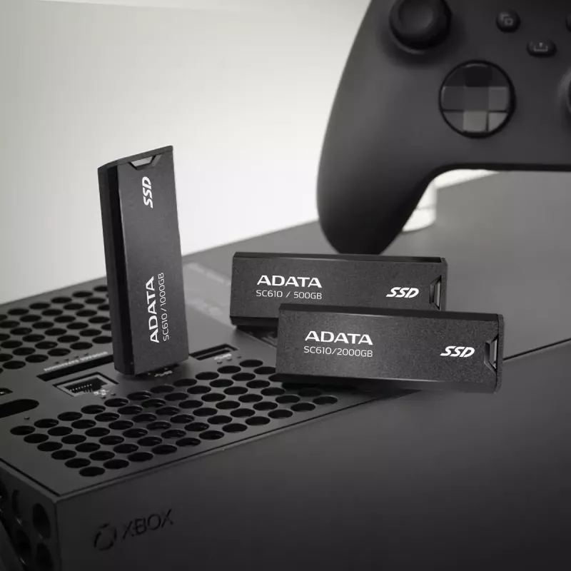 USB atmintukas ADATA SC610 1 TB, USB Type-A, USB 3.2 Gen 2, korpuso forma, juodas, plastikinis korpusas