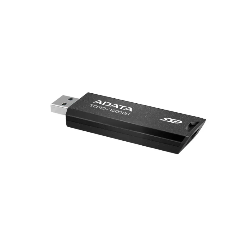 USB atmintukas ADATA SC610 1 TB, USB Type-A, USB 3.2 Gen 2, korpuso forma, juodas, plastikinis korpusas