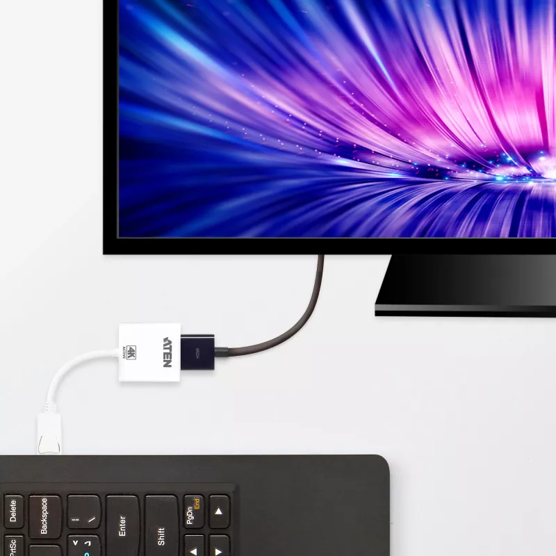 ATEN 4K aktyvus DisplayPort į HDMI keitiklis, 3D, iki 3840 x 2160 @30Hz
