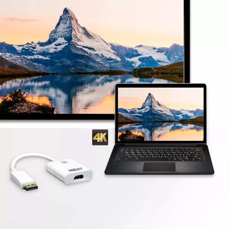 ATEN 4K aktyvus DisplayPort į HDMI keitiklis, 3D, iki 3840 x 2160 @30Hz