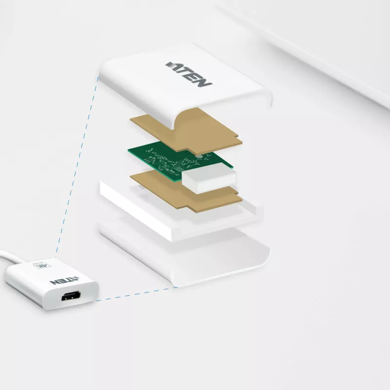 ATEN 4K aktyvus DisplayPort į HDMI keitiklis, 3D, iki 3840 x 2160 @30Hz