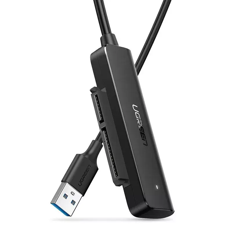 Išorinis 2,5 colio SATA III USB 3.0 korpusas UGREEN 70609, skirtas 2,5 colio SATA SSD/HDD, USB-A į SATA, 5 Gbit/s, juodas