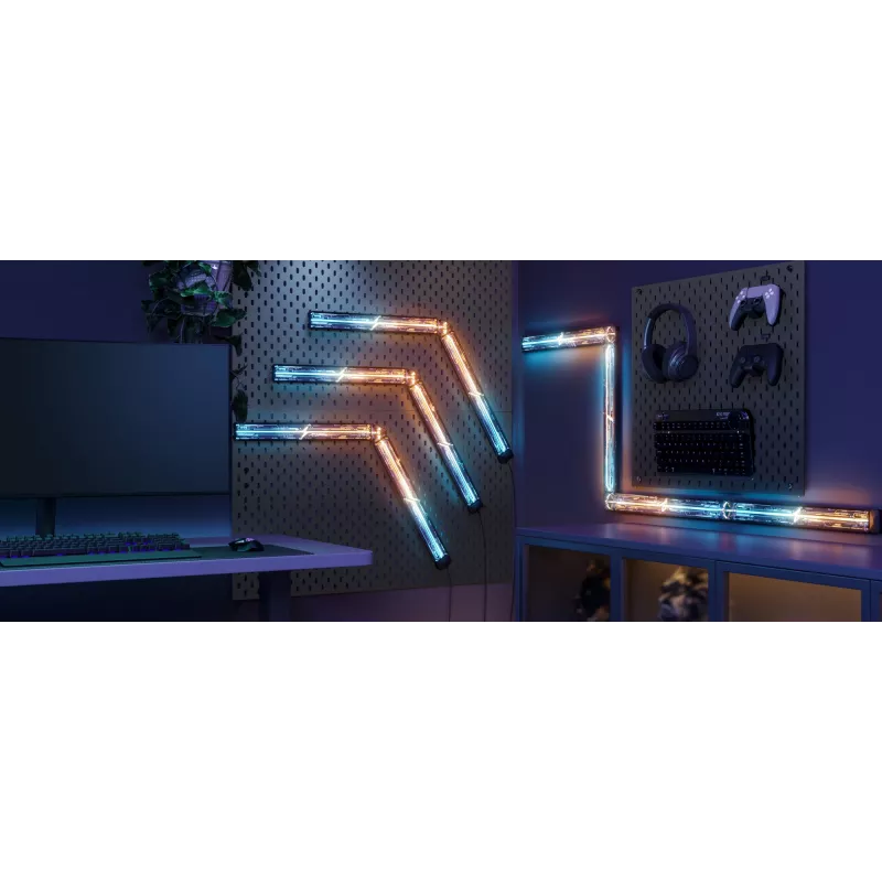 Išmanioji sieninė lemputė Govee Gaming Wall Lights (4+1) — Wi‑Fi/Bluetooth, įvairiaspalvė, 4 vnt., 370×45×30 mm