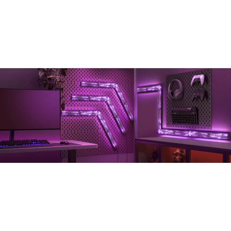 Išmanioji sieninė lemputė Govee Gaming Wall Lights (4+1) — Wi‑Fi/Bluetooth, įvairiaspalvė, 4 vnt., 370×45×30 mm