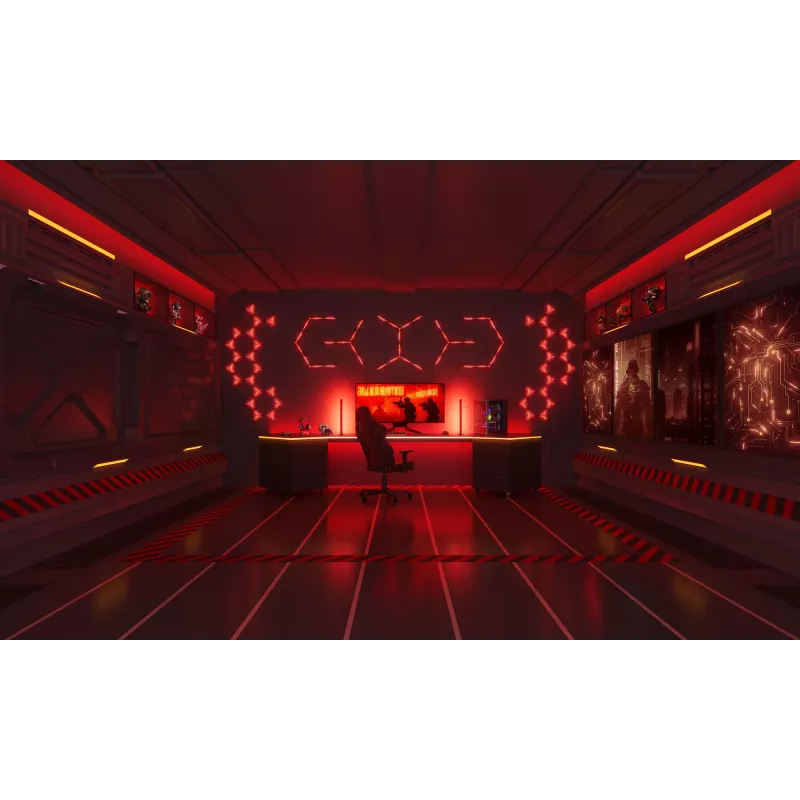 Išmanioji sieninė lemputė Govee Gaming Wall Lights (4+1) — Wi‑Fi/Bluetooth, įvairiaspalvė, 4 vnt., 370×45×30 mm