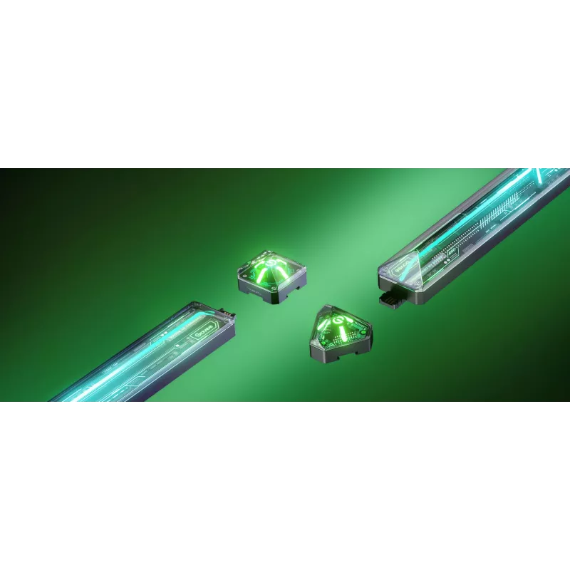 Išmanioji sieninė lemputė Govee Gaming Wall Lights (4+1) — Wi‑Fi/Bluetooth, įvairiaspalvė, 4 vnt., 370×45×30 mm