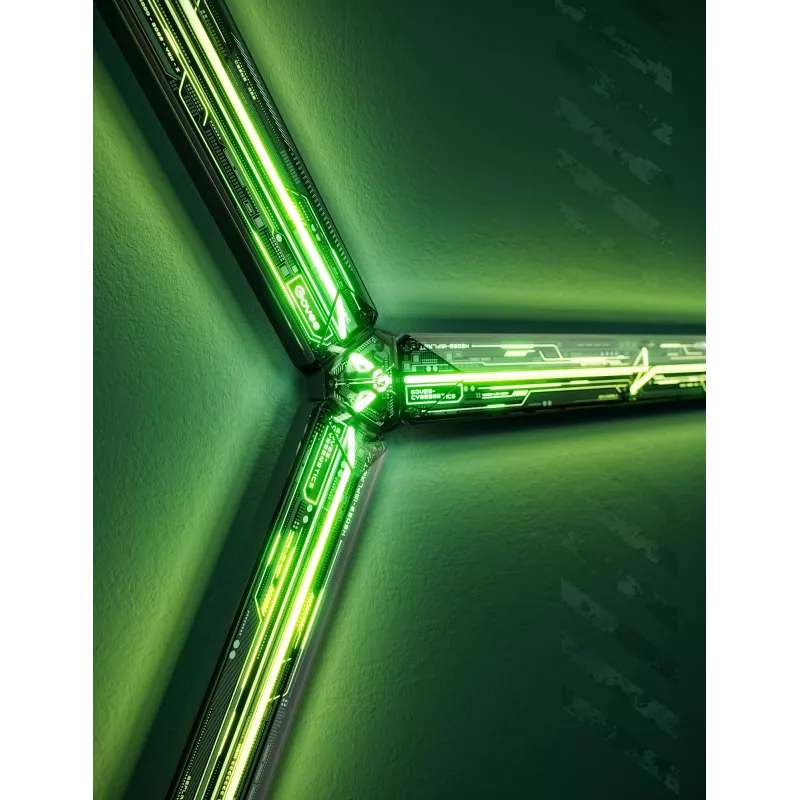 Išmanioji sieninė lemputė Govee Gaming Wall Lights (4+1) — Wi‑Fi/Bluetooth, įvairiaspalvė, 4 vnt., 370×45×30 mm