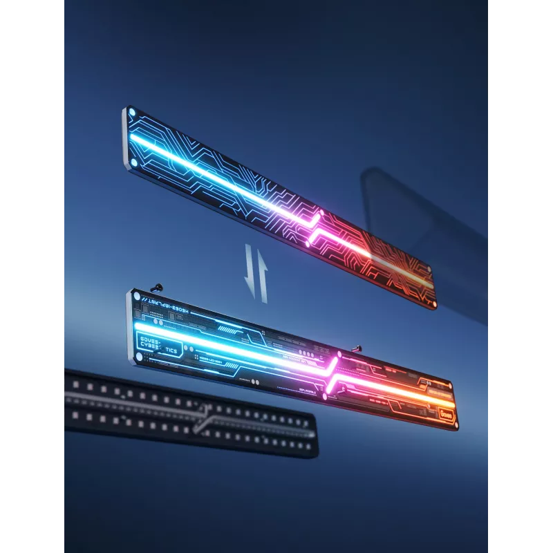 Išmanioji sieninė lemputė Govee Gaming Wall Lights (4+1) — Wi‑Fi/Bluetooth, įvairiaspalvė, 4 vnt., 370×45×30 mm