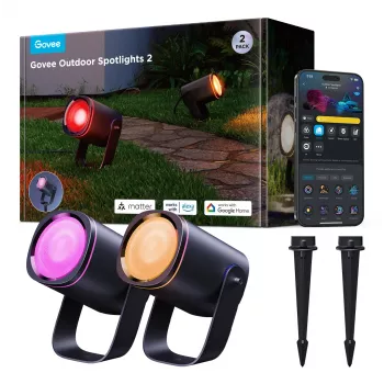 Išoriniai prožektoriai Govee H7093 RGBICWW 750 lm Wi‑Fi 2.4 GHz, RGB ir šilta balta