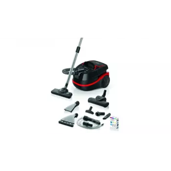 Cilindrinis dulkių siurblys Bosch Serie 4 BWD421POW — sausam ir šlapiam valymui, 2100 W, HEPA, 12 m veikimo spindulys, teleskopinis vamzdis