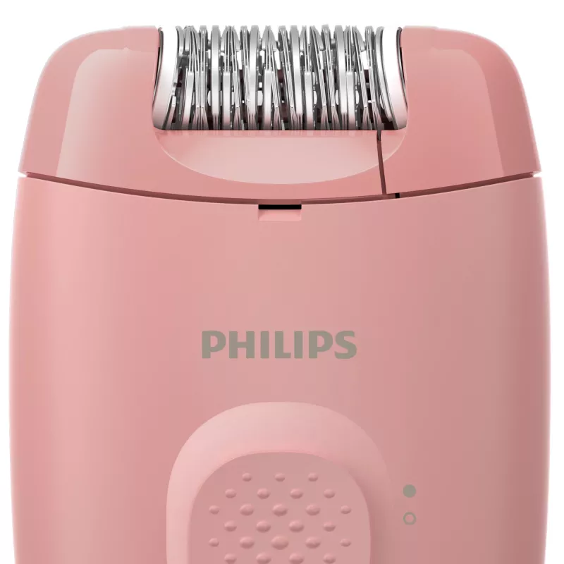 Epilator Philips BRE227/00 laidinis rožinis — masažo funkcija, maitinamas iš kintamosios srovės, su valymo šepetėliu
