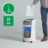“Leitz IQ OptiMax Home Office 225” mikro pjovimo popieriaus smulkintuvas, saugumo lygis P5, 15 l – baltas