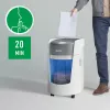 Leitz IQ OptiMax Small Office 350 mikro pjovimo popieriaus smulkintuvas, apsaugos lygis P5, 22 l - baltas