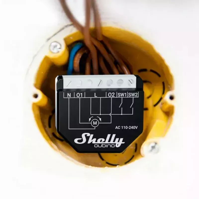 Išmanioji relė Shelly Wave Shutter Juoda 10 A 110–230 V, maks. veikimo nuotolis 40 m, 25 dBmW