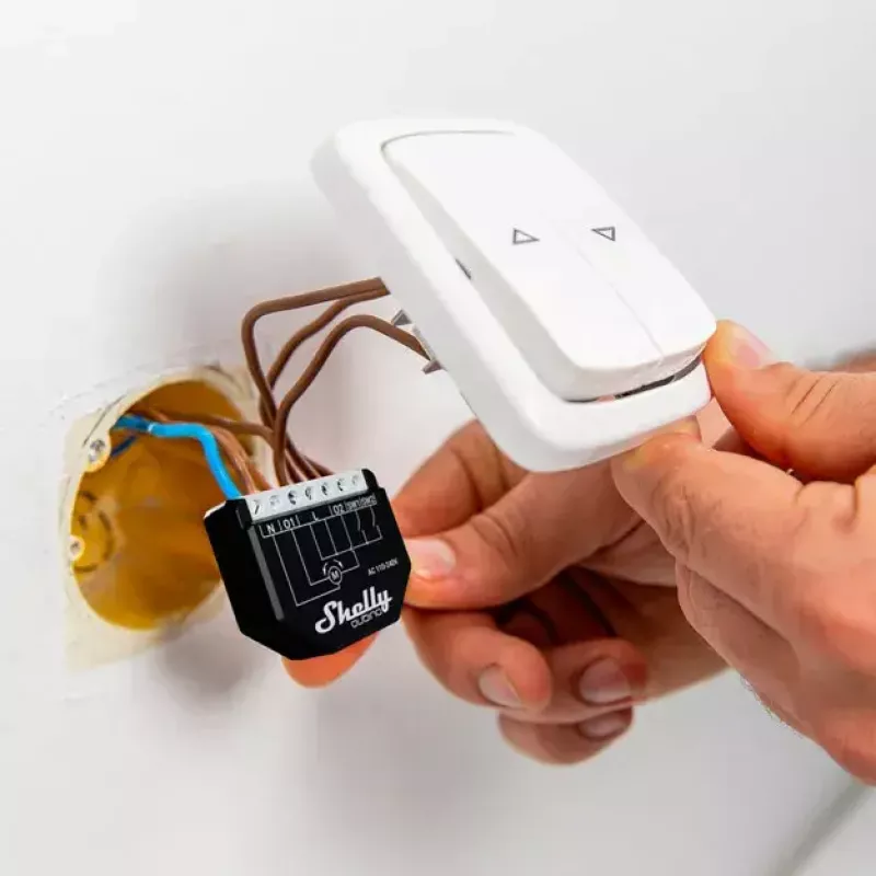 Išmanioji relė Shelly Wave Shutter Juoda 10 A 110–230 V, maks. veikimo nuotolis 40 m, 25 dBmW
