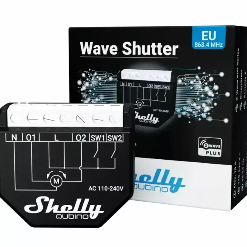 Išmanioji relė Shelly Wave Shutter Juoda 10 A 110–230 V, maks. veikimo nuotolis 40 m, 25 dBmW