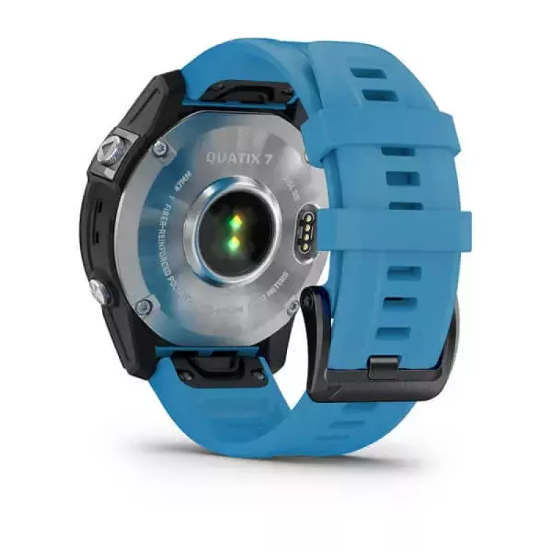 Išmanusis laikrodis GARMIN quatix 7 Blue — 47 mm CFRP korpusas, 1,3 colio MIP jutiklinis ekranas, 10 ATM, Bluetooth/Wi‑Fi/NFC