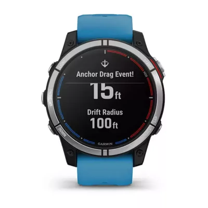 Išmanusis laikrodis GARMIN quatix 7 Blue — 47 mm CFRP korpusas, 1,3 colio MIP jutiklinis ekranas, 10 ATM, Bluetooth/Wi‑Fi/NFC