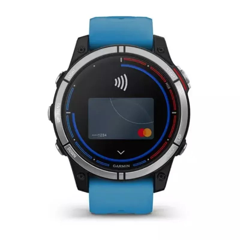 Išmanusis laikrodis GARMIN quatix 7 Blue — 47 mm CFRP korpusas, 1,3 colio MIP jutiklinis ekranas, 10 ATM, Bluetooth/Wi‑Fi/NFC