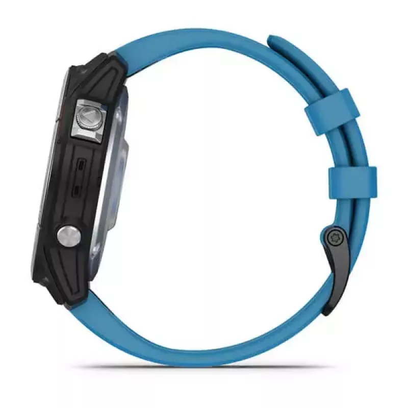 Išmanusis laikrodis GARMIN quatix 7 Blue — 47 mm CFRP korpusas, 1,3 colio MIP jutiklinis ekranas, 10 ATM, Bluetooth/Wi‑Fi/NFC