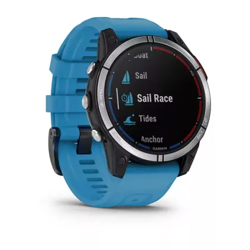 Išmanusis laikrodis GARMIN quatix 7 Blue — 47 mm CFRP korpusas, 1,3 colio MIP jutiklinis ekranas, 10 ATM, Bluetooth/Wi‑Fi/NFC