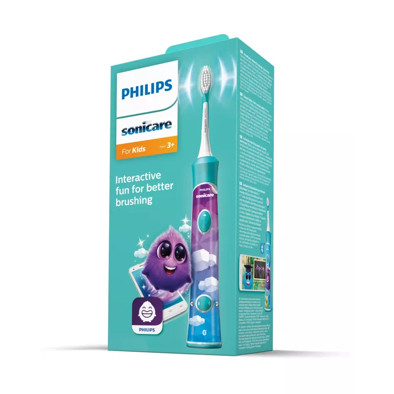 „Philips Sonicare For Kids“, vaikams, prijungtas HX6322/04, įkraunamas garso elektrinis dantų šepetėlis