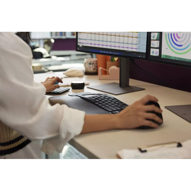 HP 925 Ergonominė vertikali pelė, dešiniarankiams, vertikalus dizainas, RF belaidė + Bluetooth, 4000 DPI, juoda
