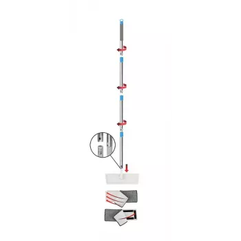 Drėgnų grindų šluostės rinkinys ESPERANZA EHS004 su kibiru, keičiama mikropluošto galvute, pasukama, 1250 mm aukštis, 1,1 kg
