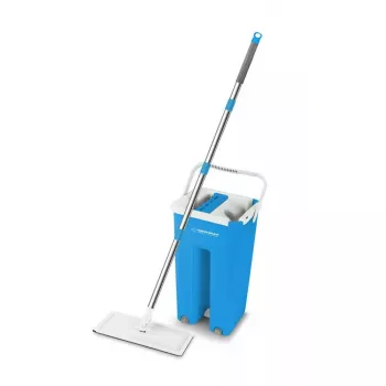 Drėgnų grindų šluostės rinkinys ESPERANZA EHS004 su kibiru, keičiama mikropluošto galvute, pasukama, 1250 mm aukštis, 1,1 kg