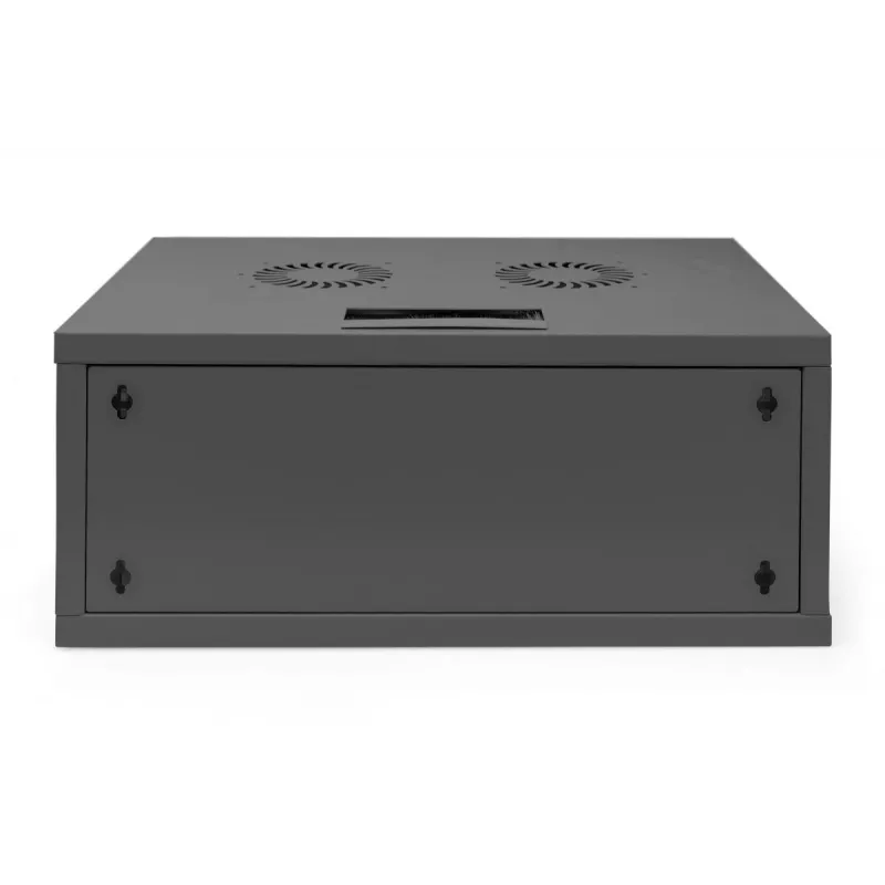 DIGITUS 4U sieninė spintelė SOHO nesumontuota 241x540x400mm pilno stiklo priekinės durys juoda
