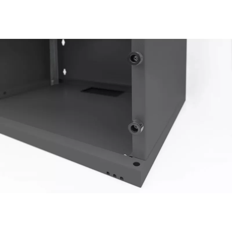 DIGITUS 4U sieninė spintelė SOHO nesumontuota 241x540x400mm pilno stiklo priekinės durys juoda