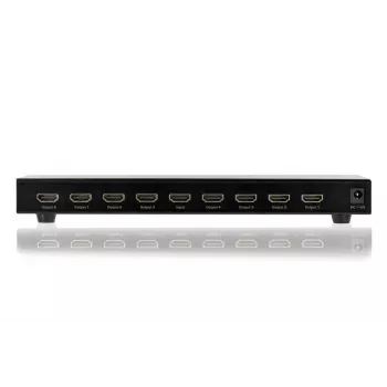 DIGITUS HDMI skirstytuvas, 8 prievadų 1080p, 3D, HDMI High Speed, 2,25 GHz/225 MHz, metalinis korpusas, juodas