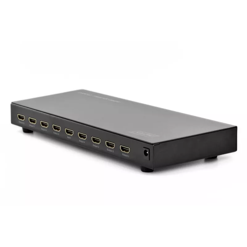 DIGITUS HDMI skirstytuvas, 8 prievadų 1080p, 3D, HDMI High Speed, 2,25 GHz/225 MHz, metalinis korpusas, juodas