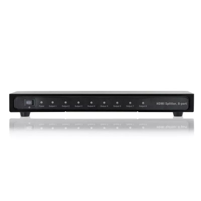 DIGITUS HDMI skirstytuvas, 8 prievadų 1080p, 3D, HDMI High Speed, 2,25 GHz/225 MHz, metalinis korpusas, juodas