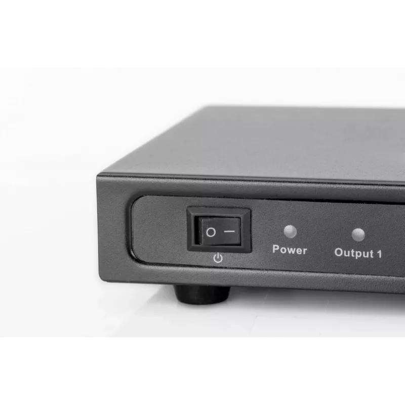 DIGITUS HDMI skirstytuvas, 8 prievadų 1080p, 3D, HDMI High Speed, 2,25 GHz/225 MHz, metalinis korpusas, juodas