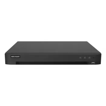 DVR Hikvision Pro Series 16 kanalų 5 MP 1U H.265 AcuSense — 16 įėjimų, 3840×2160, 12 TB, 12V DC
