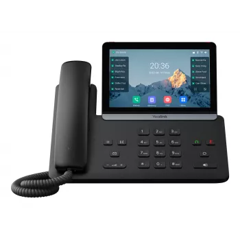 IP telefonas Yealink SIP-T87W — 7 colių LCD 800×480, laidinis ir belaidis ragelis, 1000 įrašų telefonų knyga, G.711/G.723/G.726/G.729 kodekai