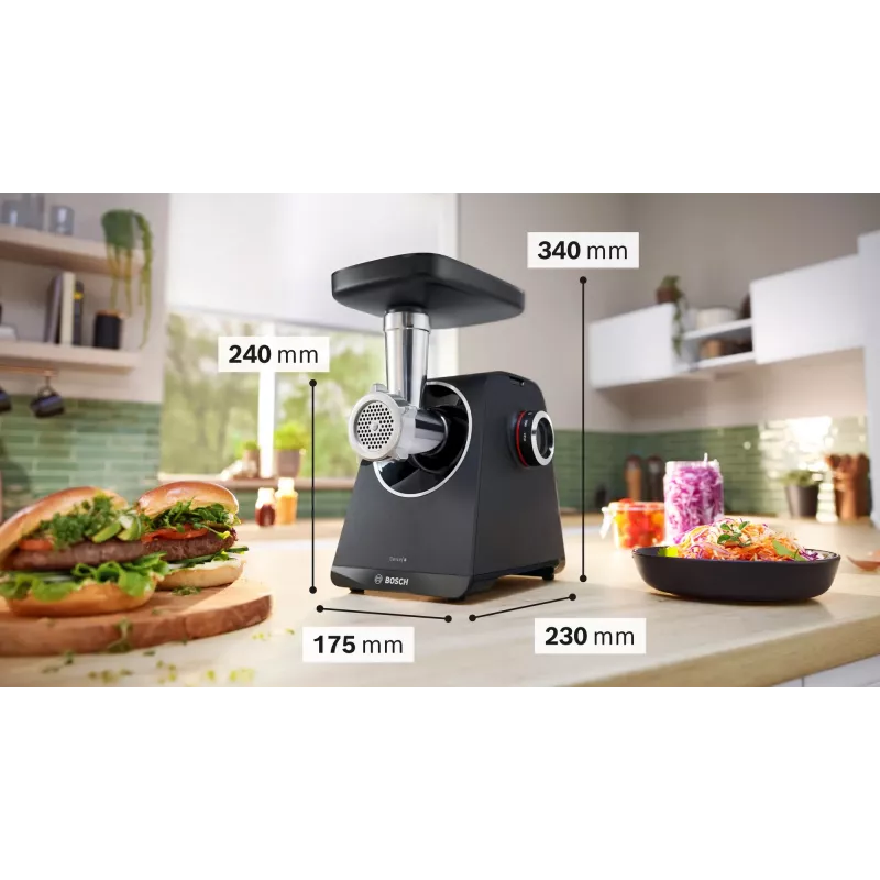 Mėsmalė Bosch Serie 4 MFWS450B 500 W, 2,5 kg/min, 2 greičiai, juoda